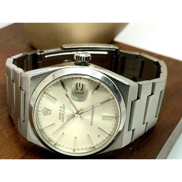 Rolex Men's Watch 17000 Oyster Quartz Datejust Vintage Swiss 36mm Silver… - Picture 10 of 14